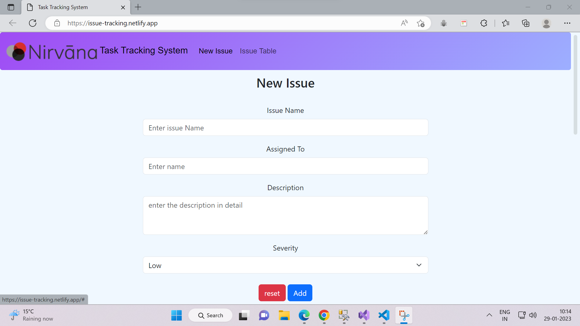 issue-tracking website